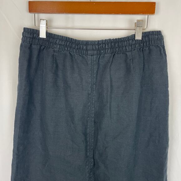 Garnet Hill Women's Black Linen Elastic Waist Pull On Maxi Skirt 42728 Size 4 - Picture 6 of 8